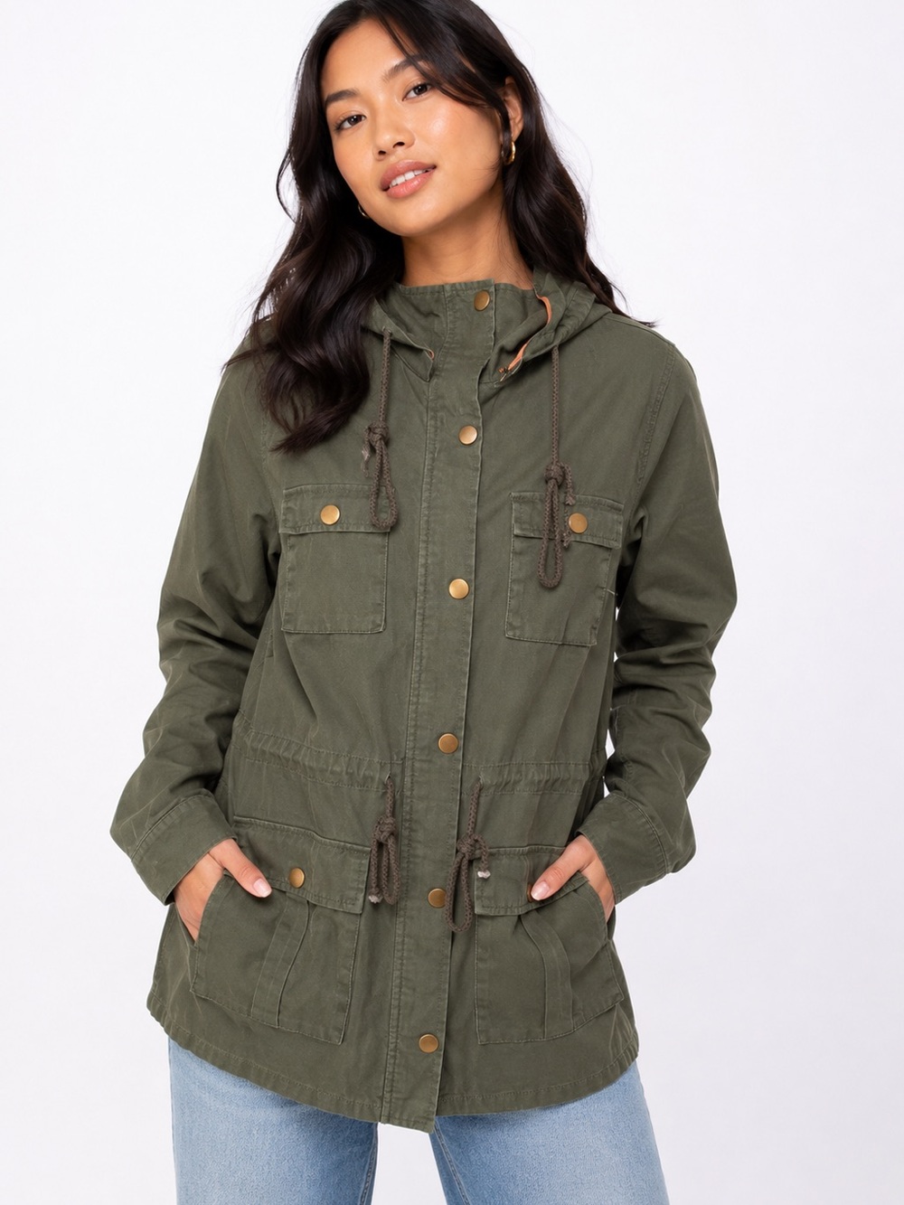 *NWT* Market & Spruce Utility Jacket with Hood